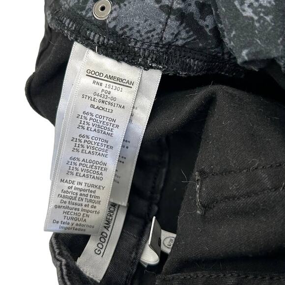 Good American Black Good Waist Crop Distressed Jeans Womens 6 / 28 - Picture 4 of 5